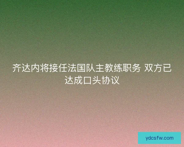 齐达内将接任法国队主教练职务 双方已达成口头协议