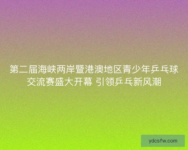 第二届海峡两岸暨港澳地区青少年乒乓球交流赛盛大开幕 引领乒乓新风潮